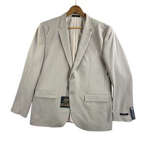 ZG FLEX Blazer Mens 46R Tan Slim Fit Stretch Sport Coat 2 Button ZeFlex M362S-05